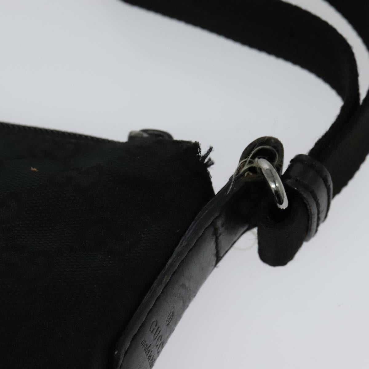 GUCCI GG Canvas Shoulder Bag Black Silver 145857 001013 Auth bs24306