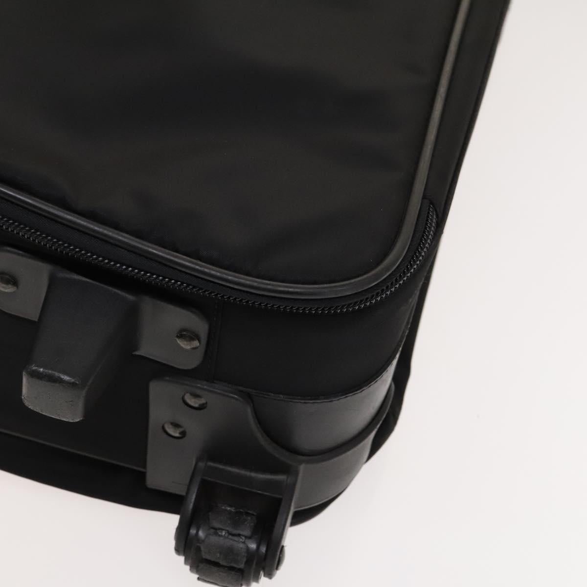PRADA Suitcase Nylon Black Silver Auth bs24329