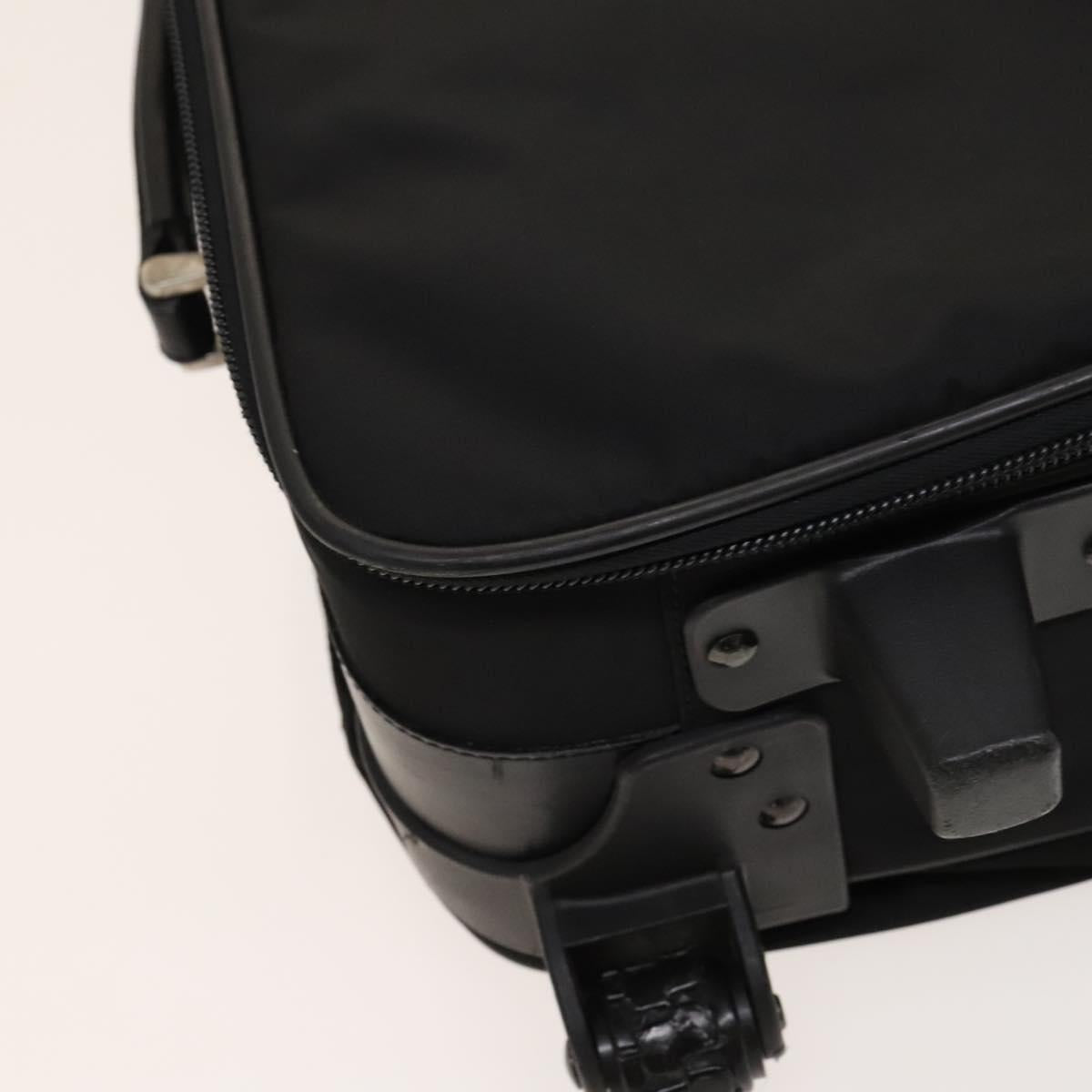 PRADA Suitcase Nylon Black Silver Auth bs24329