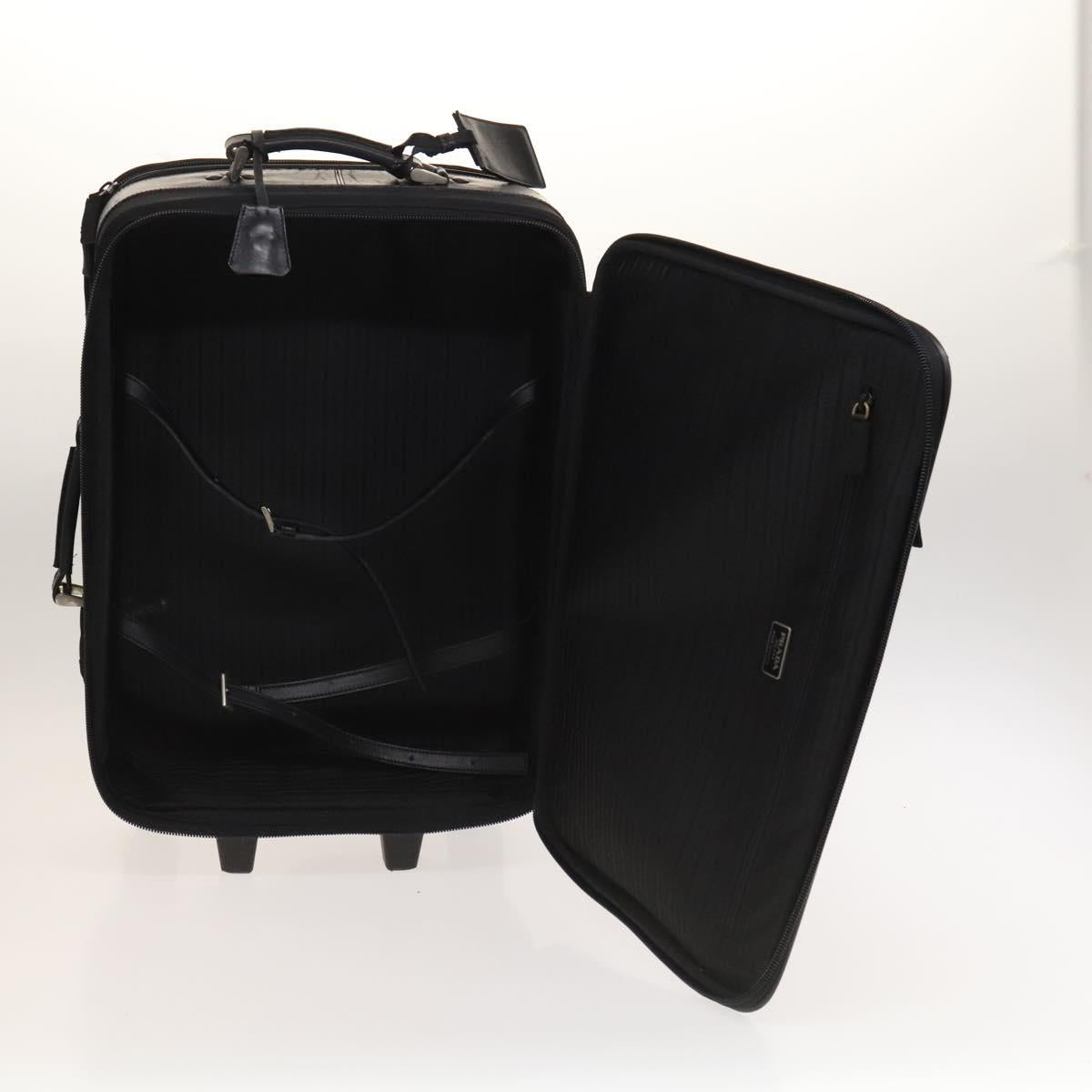 PRADA Suitcase Nylon Black Silver Auth bs24329
