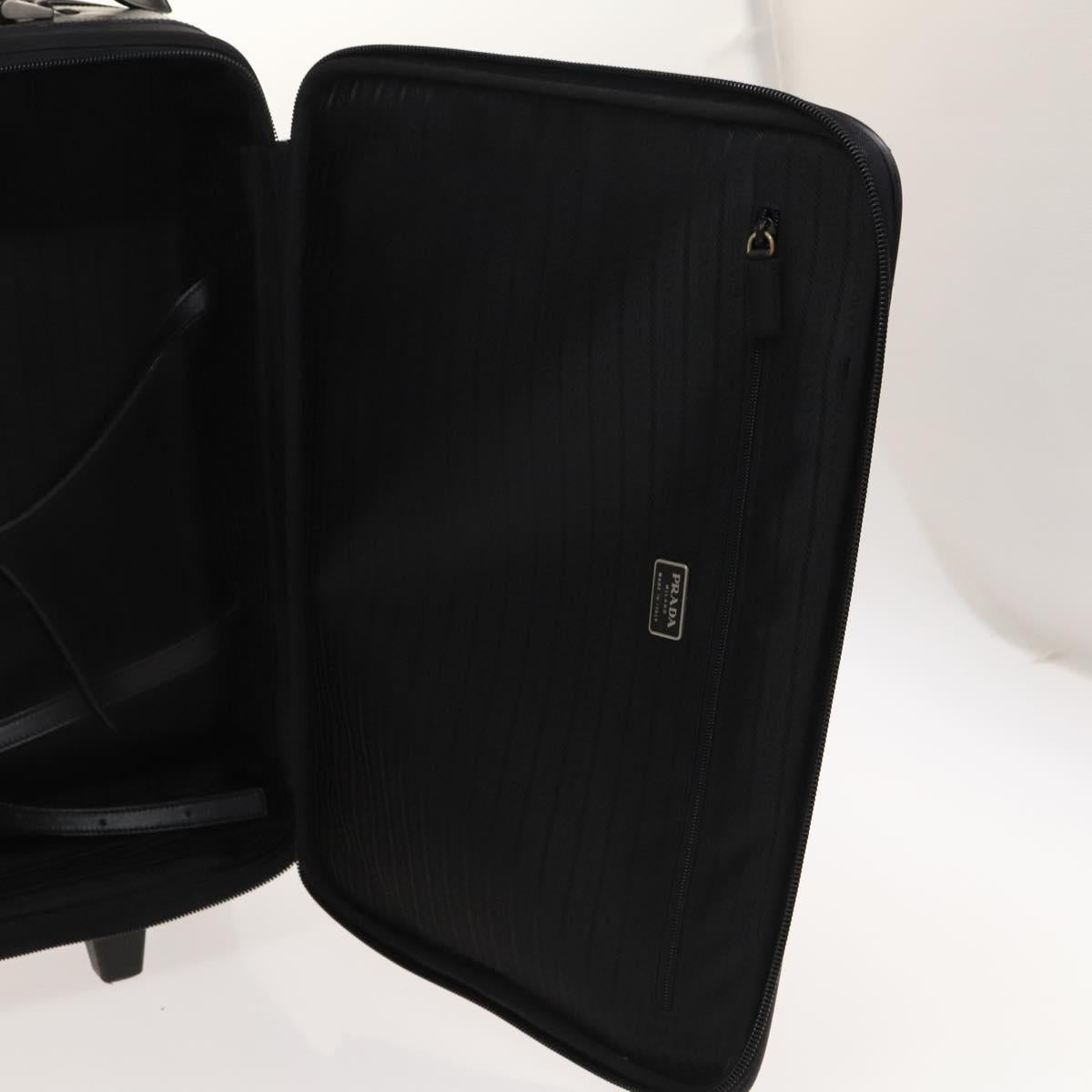 PRADA Suitcase Nylon Black Silver Auth bs24329
