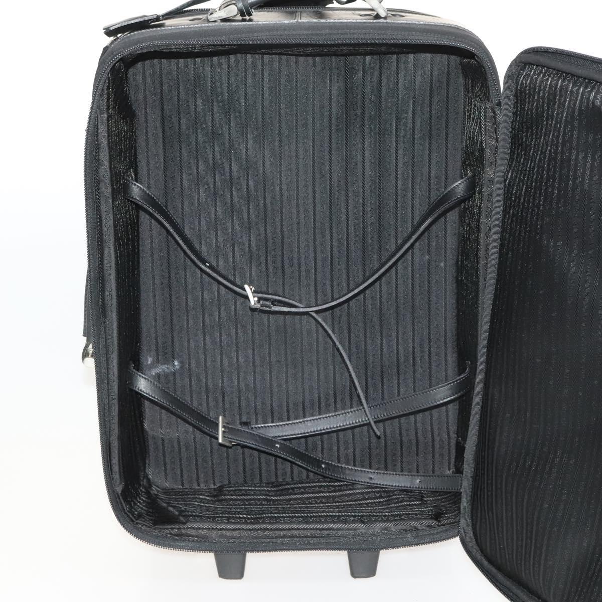 PRADA Suitcase Nylon Black Silver Auth bs24329