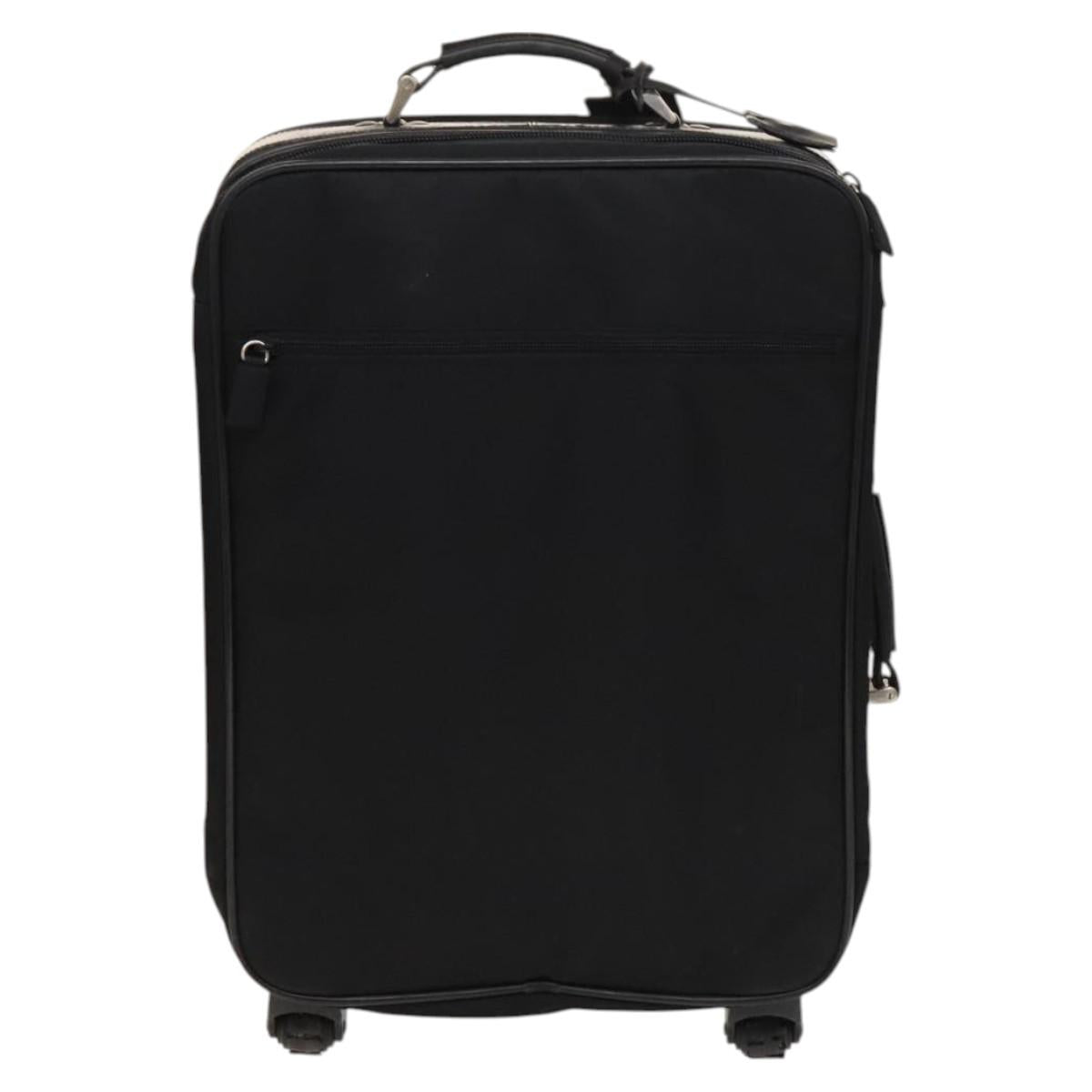PRADA Suitcase Nylon Black Silver Auth bs24329