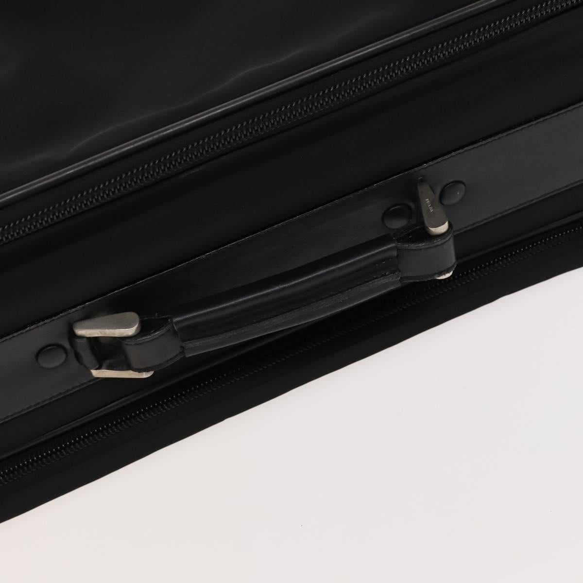 PRADA Suitcase Nylon Black Silver Auth bs24329