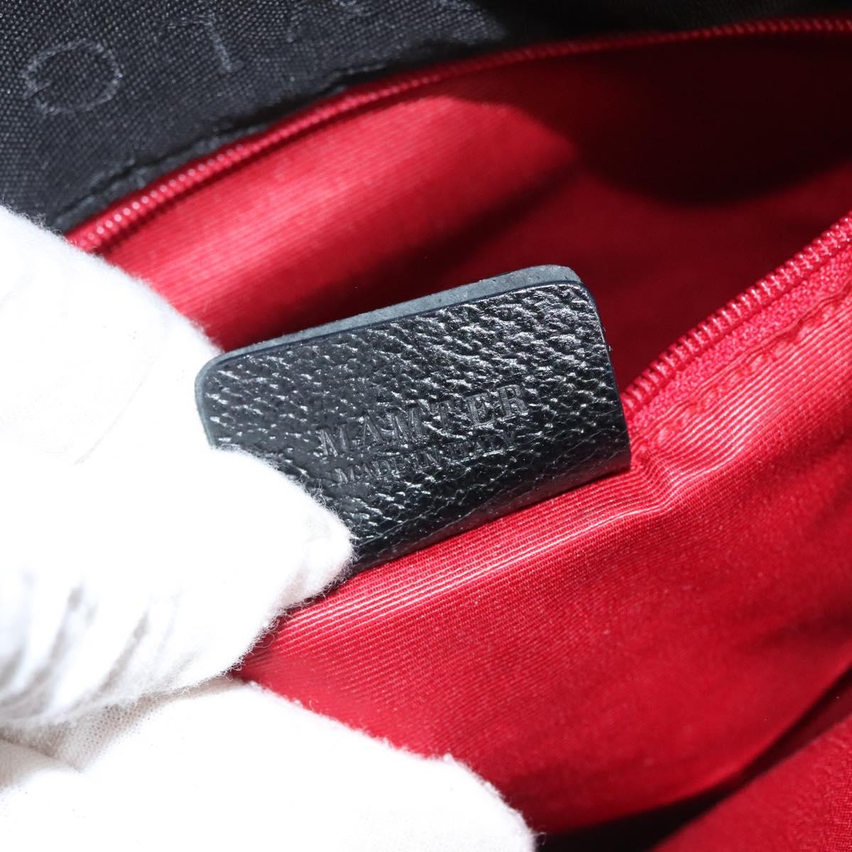 BVLGARI Logo mania Shoulder Bag Nylon Black Silver Auth bs24412