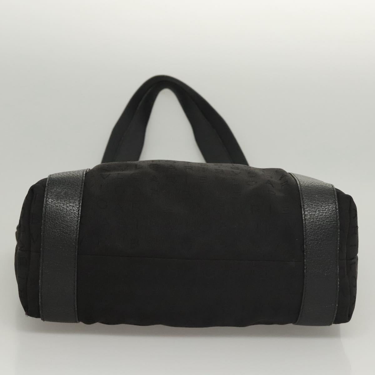 BVLGARI Logo mania Shoulder Bag Nylon Black Silver Auth bs24412