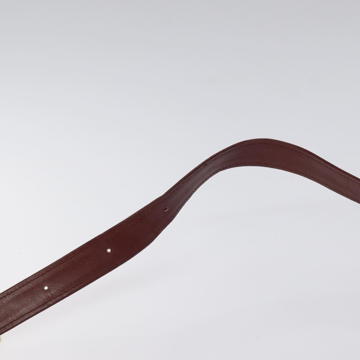 CARTIER Must Line Shoulder Bag Leather Bordeaux Gold Auth bs24414