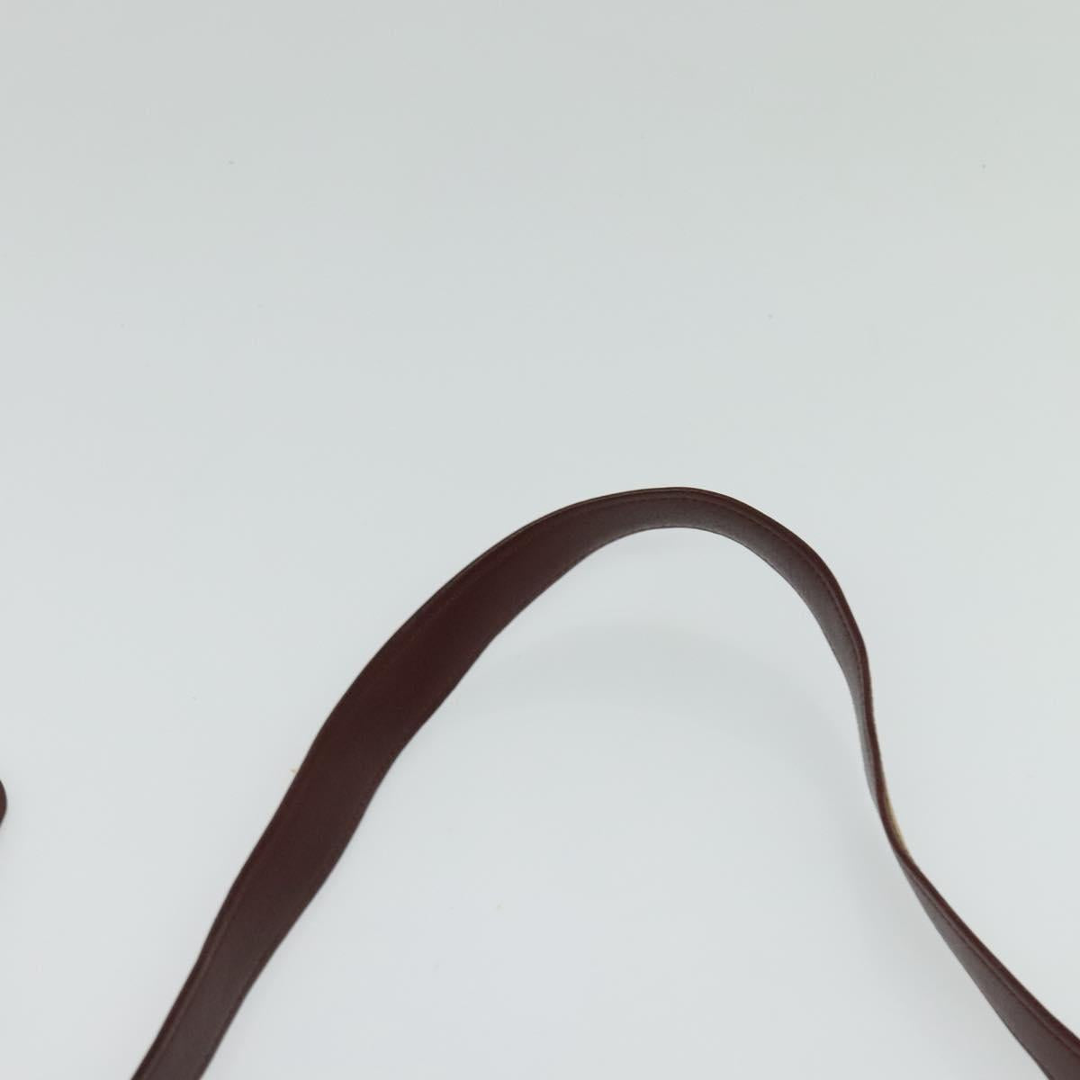 CARTIER Shoulder Bag Leather Yellow Gold Auth bs24418