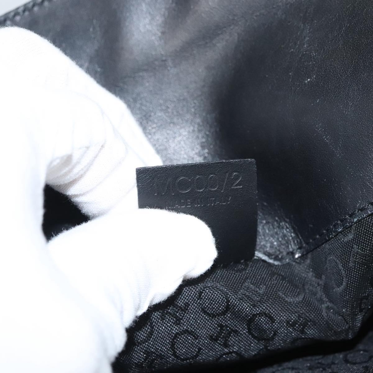 CELINE C Macadam Canvas Hand Bag Black Silver Auth bs24420