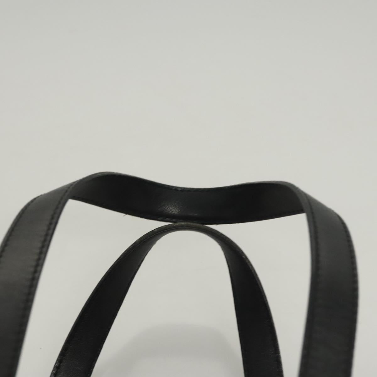 CELINE C Macadam Canvas Hand Bag Black Silver Auth bs24420