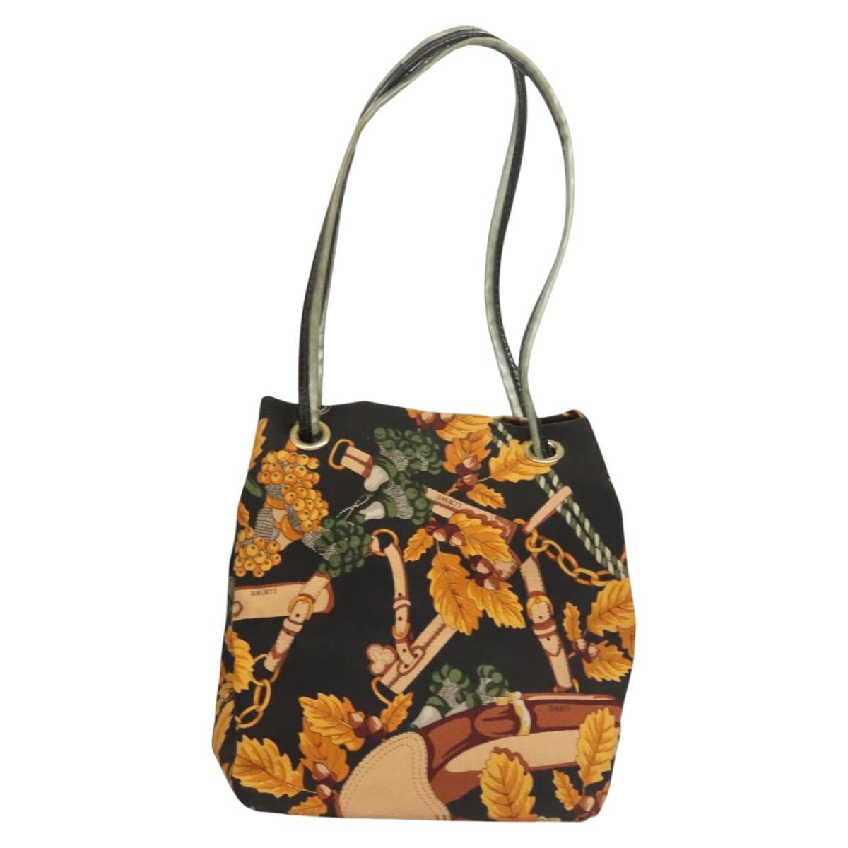 LOEWE Shoulder Bag Canvas Yellow Auth bs24429