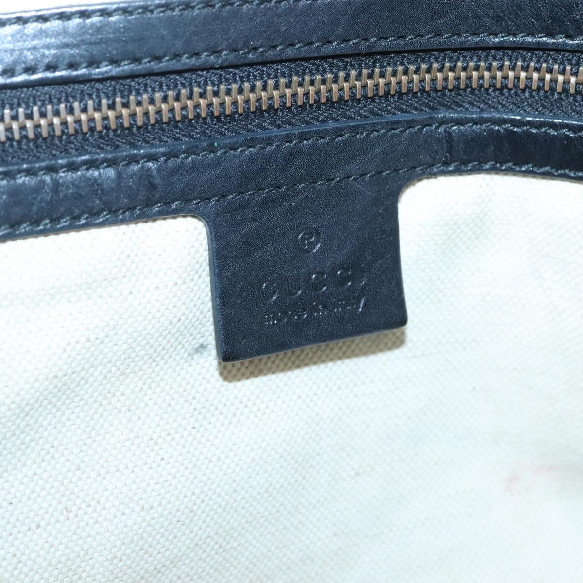 GUCCI GG Canvas Tote Bag Black Gold 305585 Auth bs24442