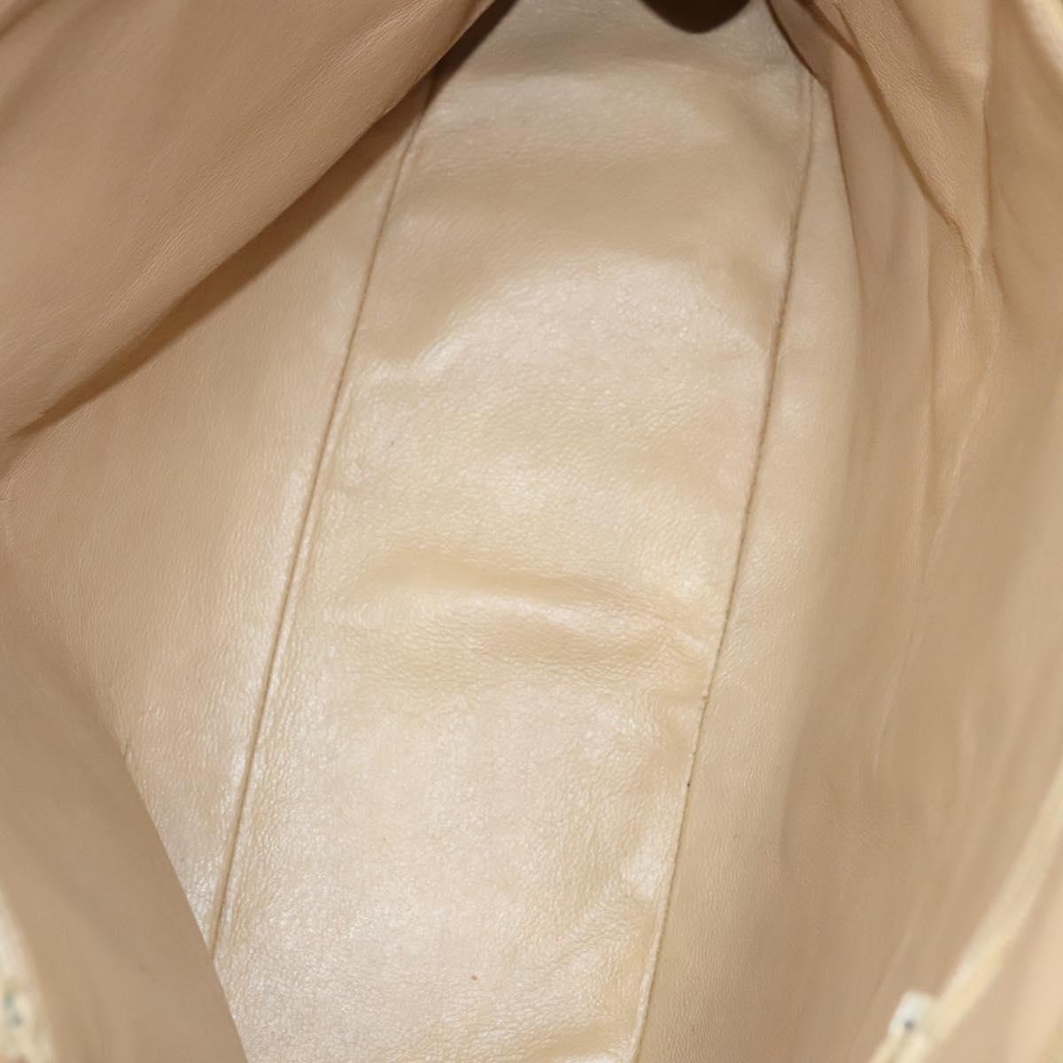 CHANEL Shoulder Bag Calf Skin Beige CC Auth bs24445