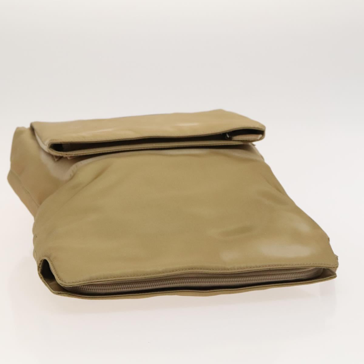 Christian Dior Backpack Nylon Beige Silver Auth bs24452