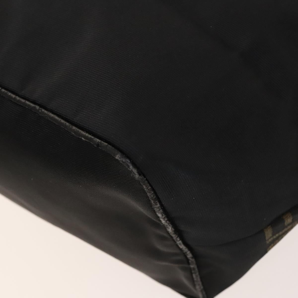 FENDI Shoulder Bag Nylon Black Gold Auth bs24463