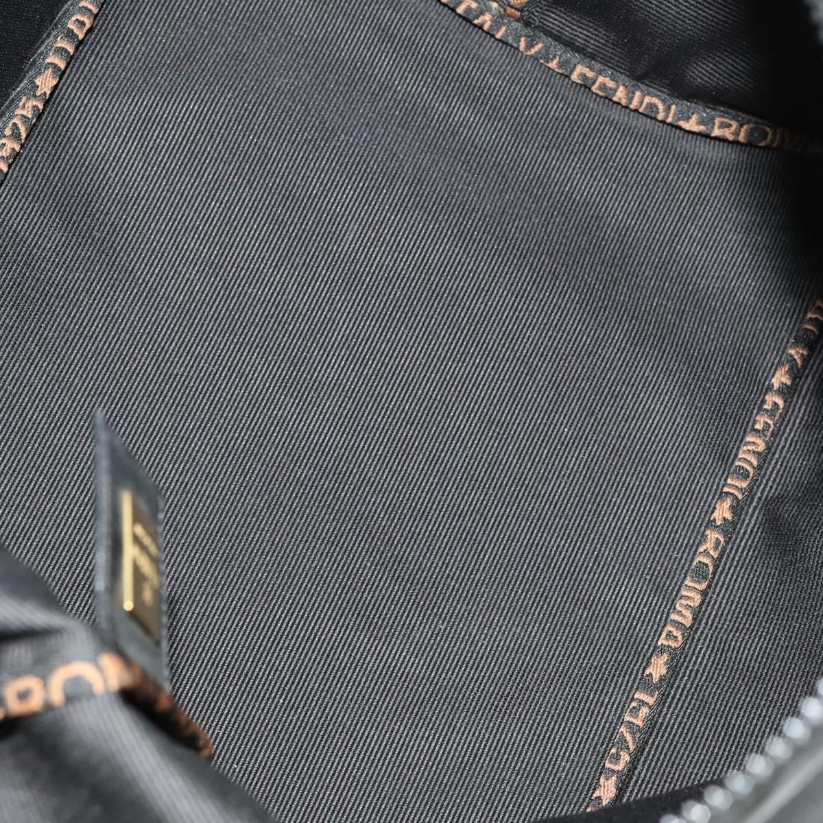 FENDI Shoulder Bag Nylon Black Gold Auth bs24463