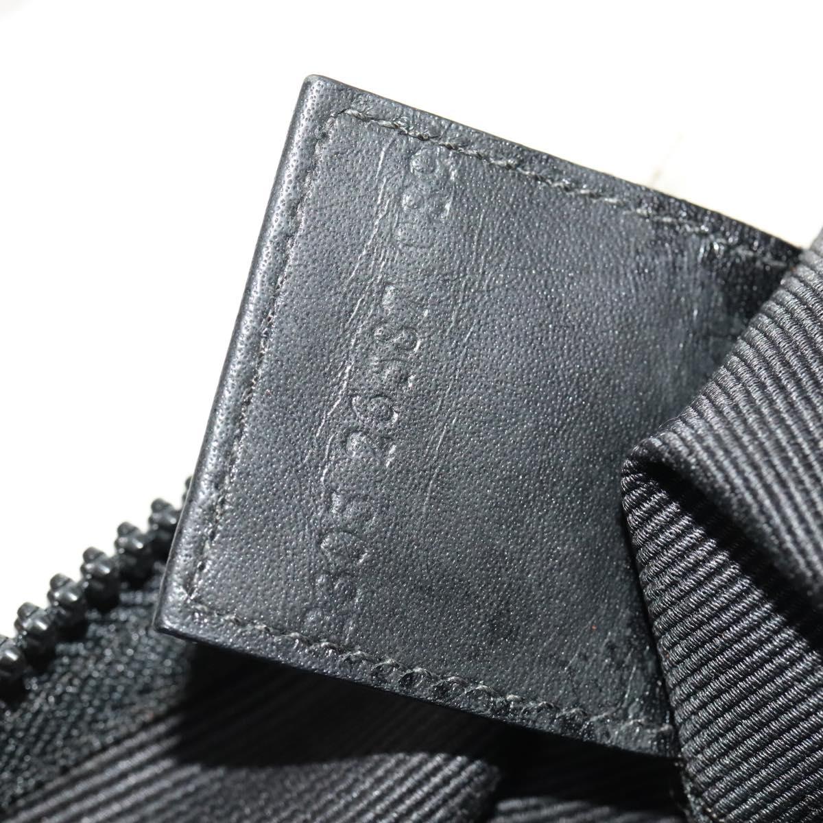 FENDI Shoulder Bag Nylon Black Gold Auth bs24463