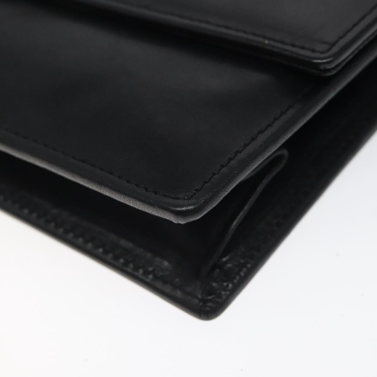 GIVENCHY Shoulder Bag Leather Black Gold Auth bs24469