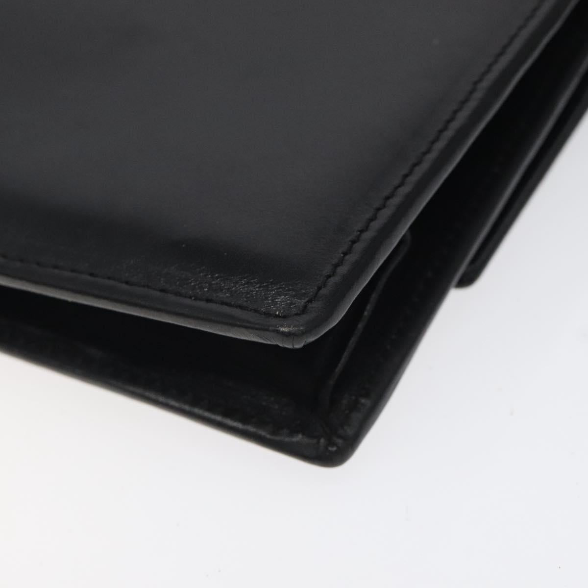 GIVENCHY Shoulder Bag Leather Black Gold Auth bs24469