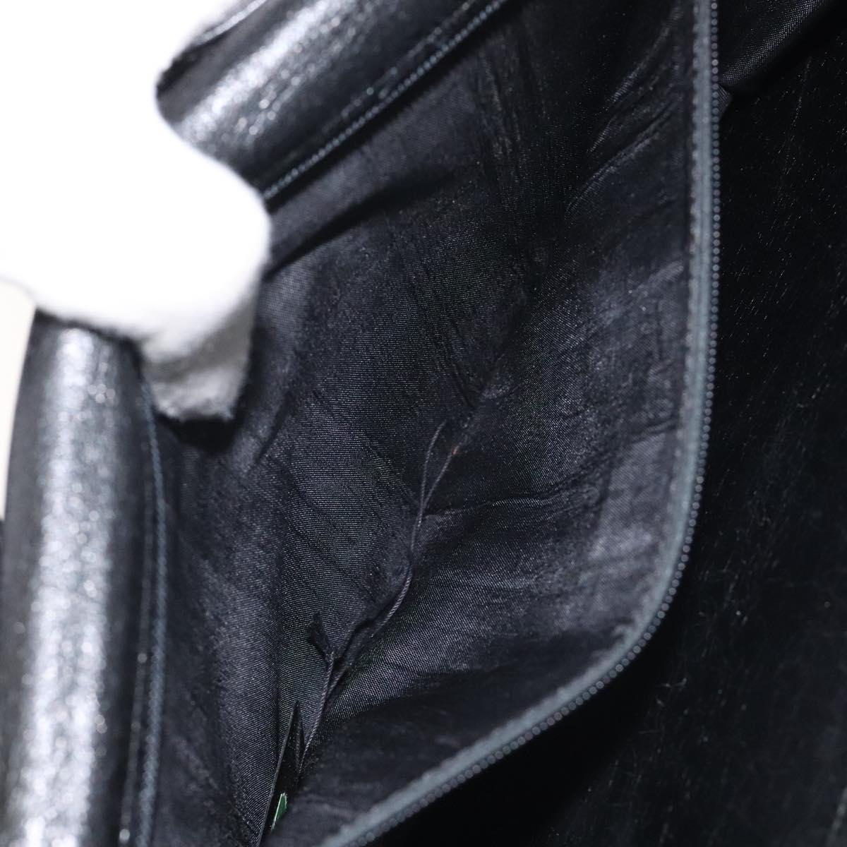 GIVENCHY Shoulder Bag Leather Black Gold Auth bs24469