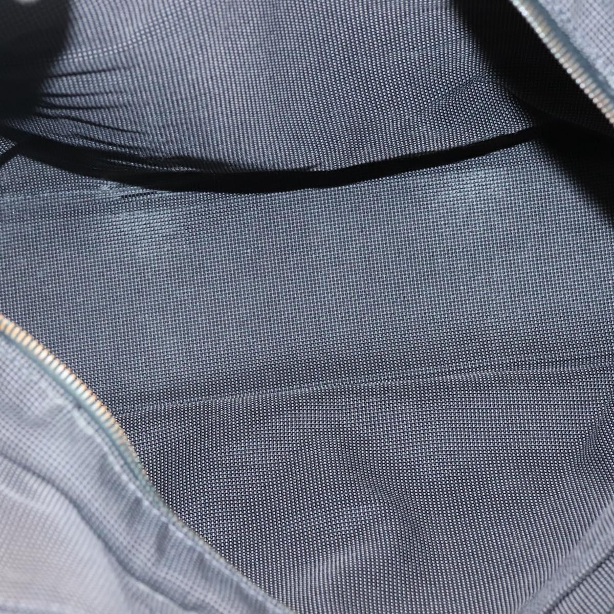 HERMES Her Line MM Hand Bag Canvas Gray Silver Auth bs24473