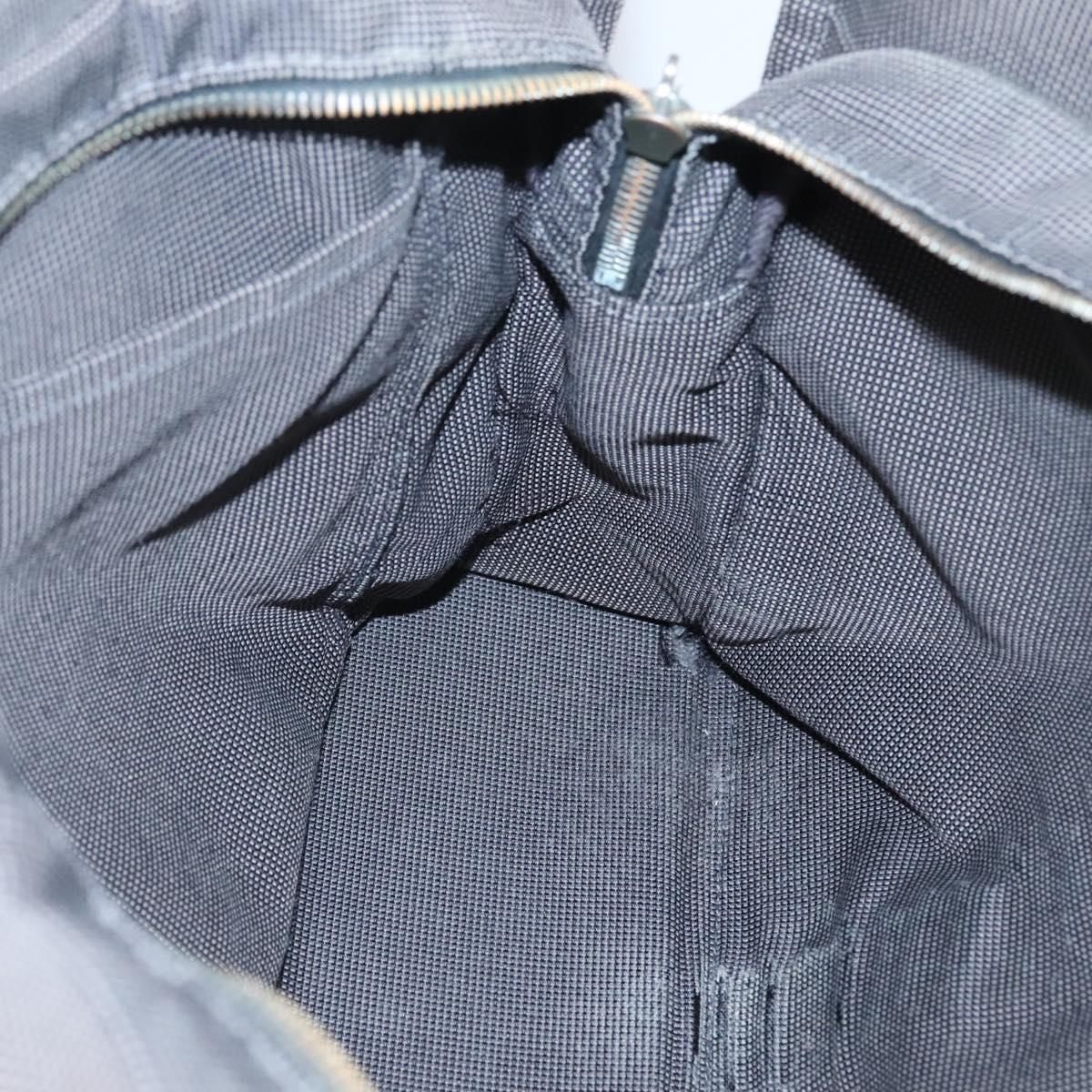 HERMES Her Line MM Hand Bag Canvas Gray Silver Auth bs24473