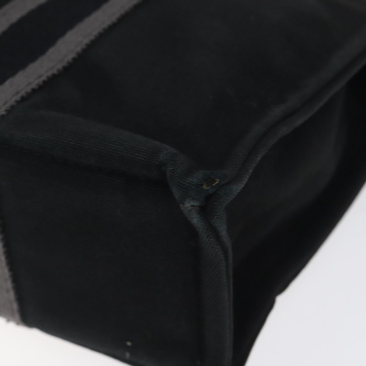 HERMES Fourre Tout PM Hand Bag Canvas Black Silver Auth bs24474