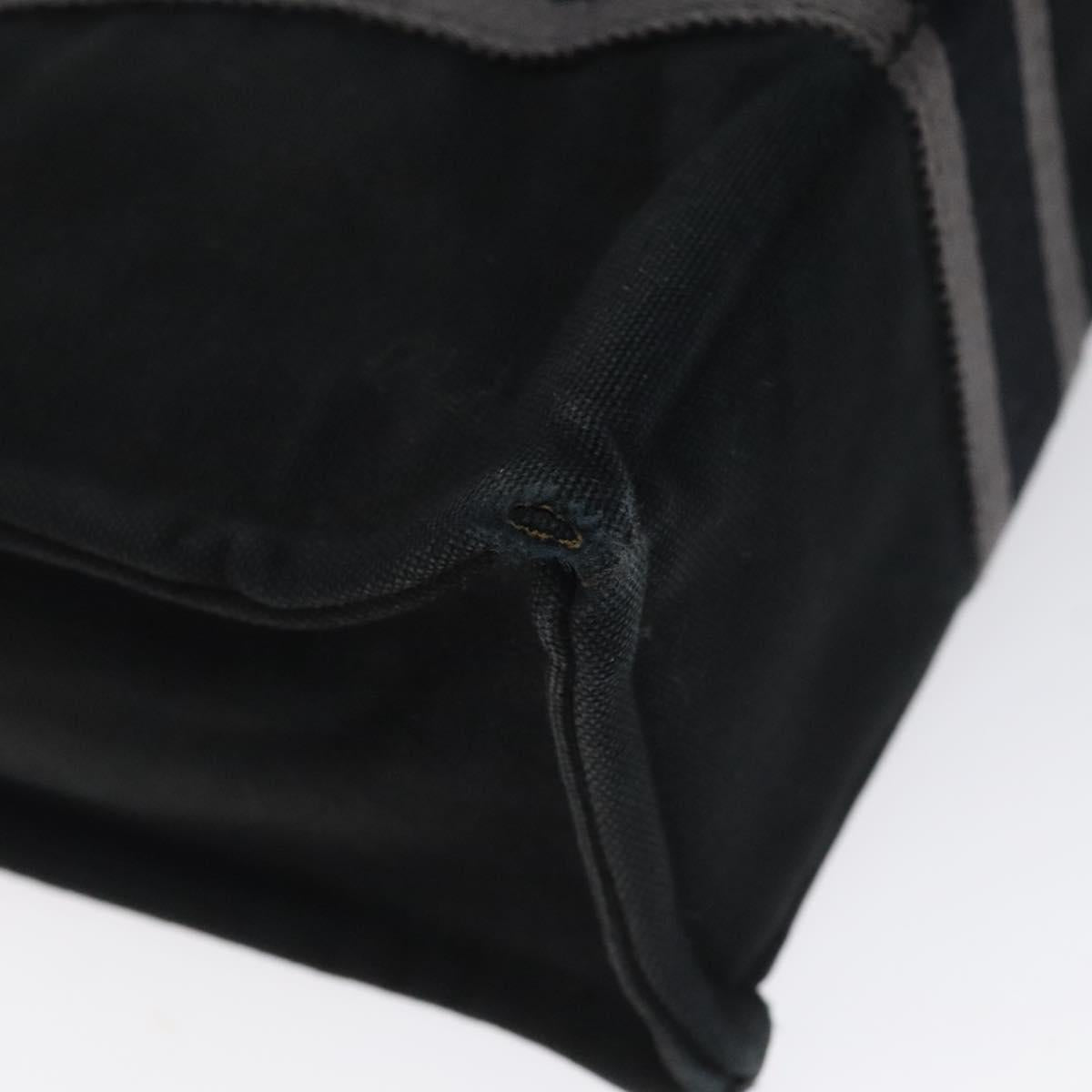 HERMES Fourre Tout PM Hand Bag Canvas Black Silver Auth bs24474