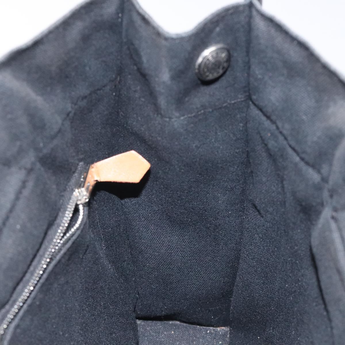 HERMES Fourre Tout PM Hand Bag Canvas Black Silver Auth bs24474