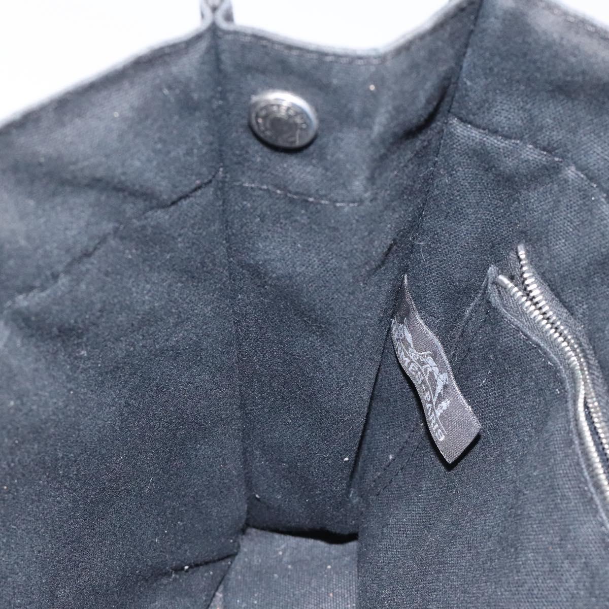 HERMES Fourre Tout PM Hand Bag Canvas Black Silver Auth bs24474