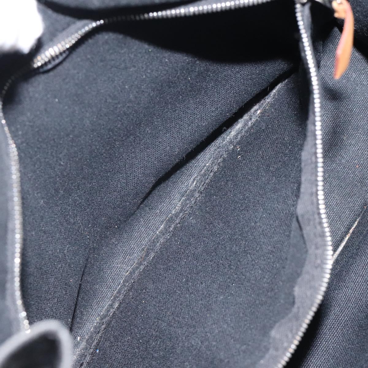 HERMES Fourre Tout PM Hand Bag Canvas Black Silver Auth bs24474