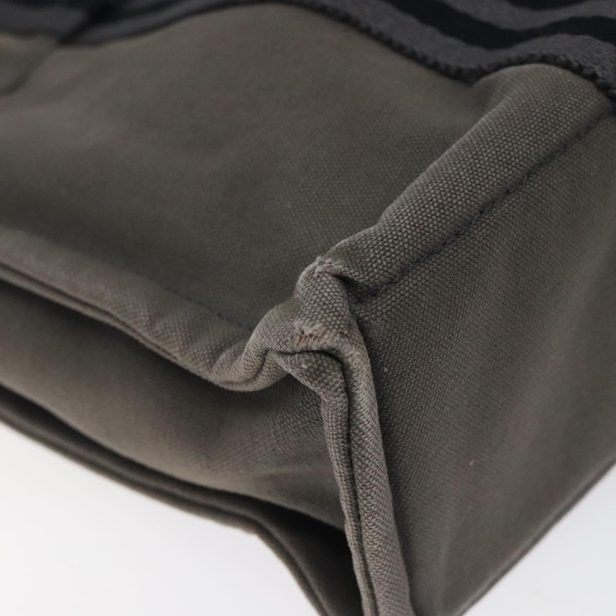 HERMES Fourre Tout PM Hand Bag Canvas Black Gray Silver Auth bs24475