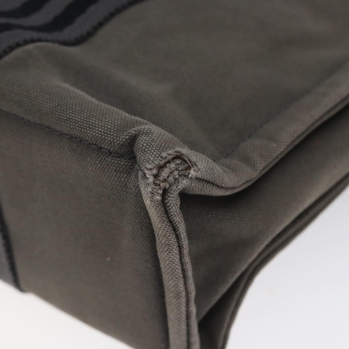 HERMES Fourre Tout PM Hand Bag Canvas Black Gray Silver Auth bs24475