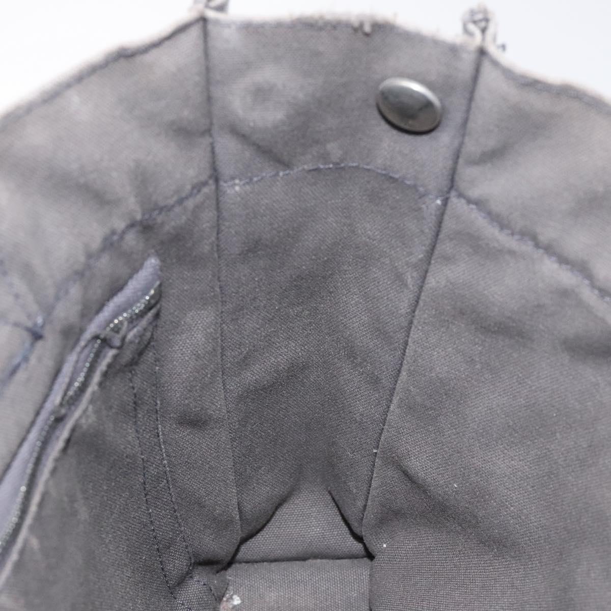 HERMES Fourre Tout PM Hand Bag Canvas Black Gray Silver Auth bs24475