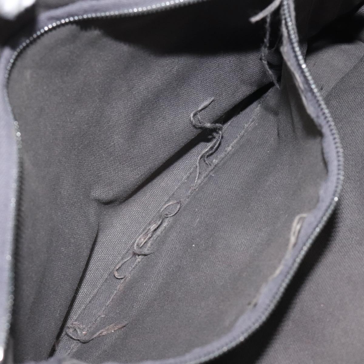 HERMES Fourre Tout PM Hand Bag Canvas Black Gray Silver Auth bs24475