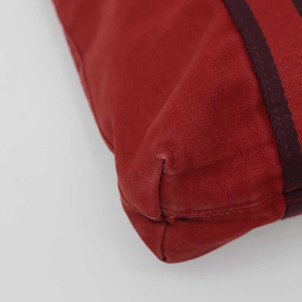 HERMES Fourre Tout cabas Tote Bag Canvas Red Navy Auth bs24477