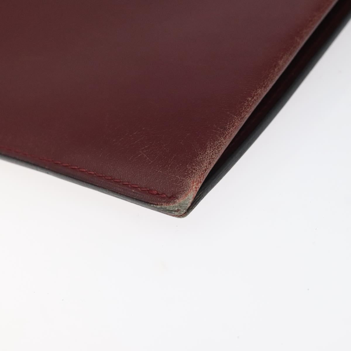 HERMES Shoulder Bag Leather Red Auth bs24478