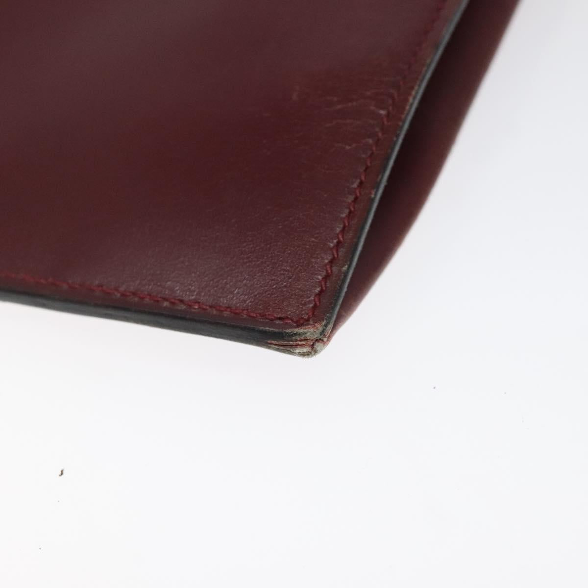 HERMES Shoulder Bag Leather Red Auth bs24478