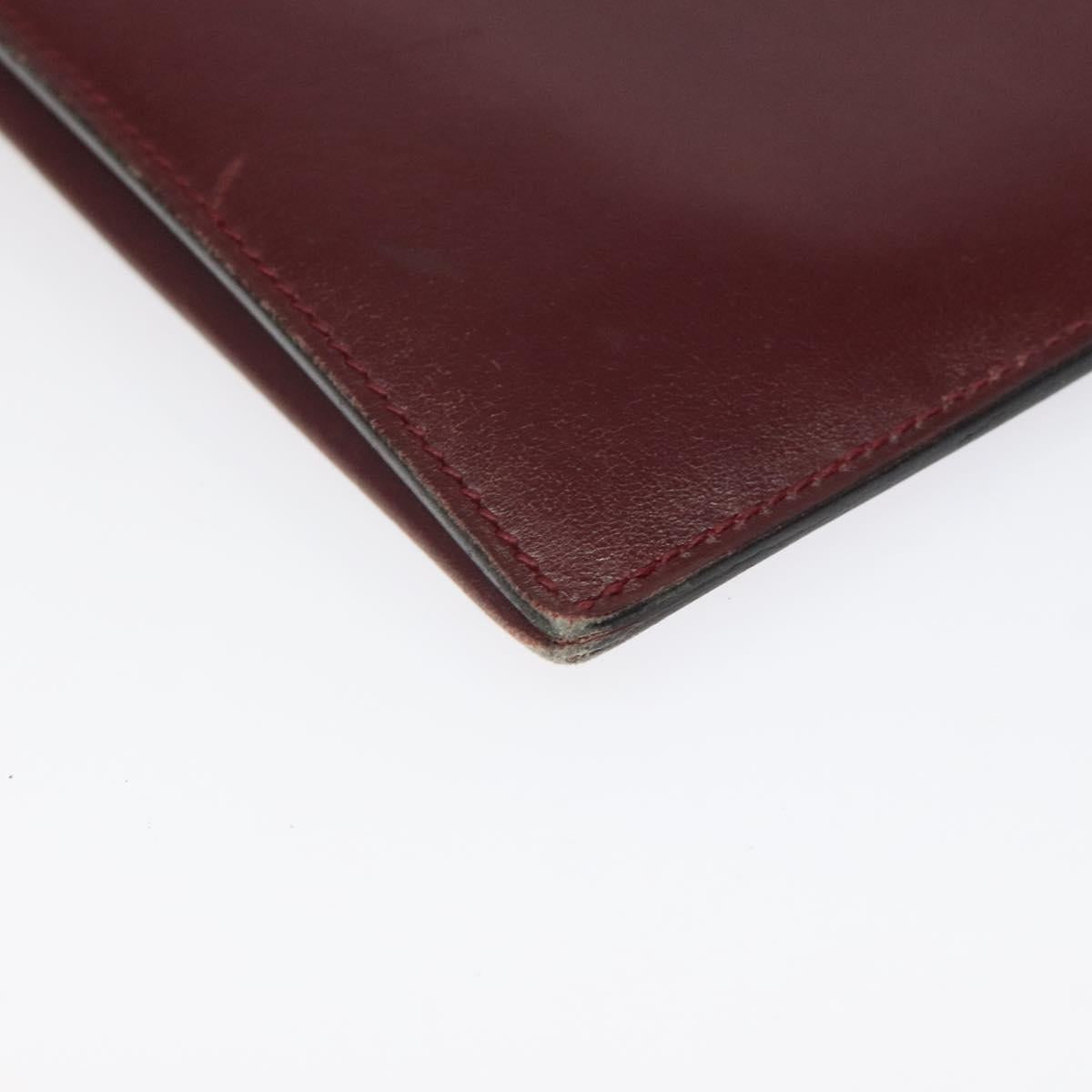 HERMES Shoulder Bag Leather Red Auth bs24478