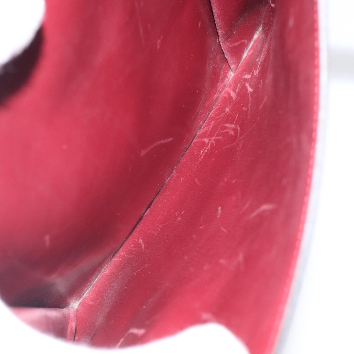 HERMES Shoulder Bag Leather Red Auth bs24478