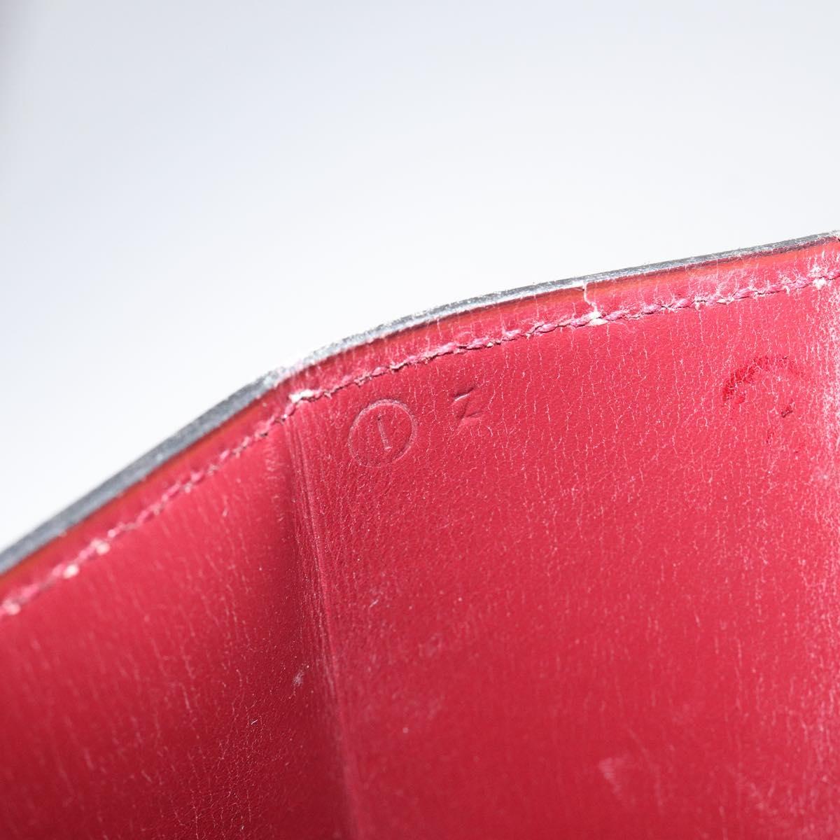 HERMES Shoulder Bag Leather Red Auth bs24478