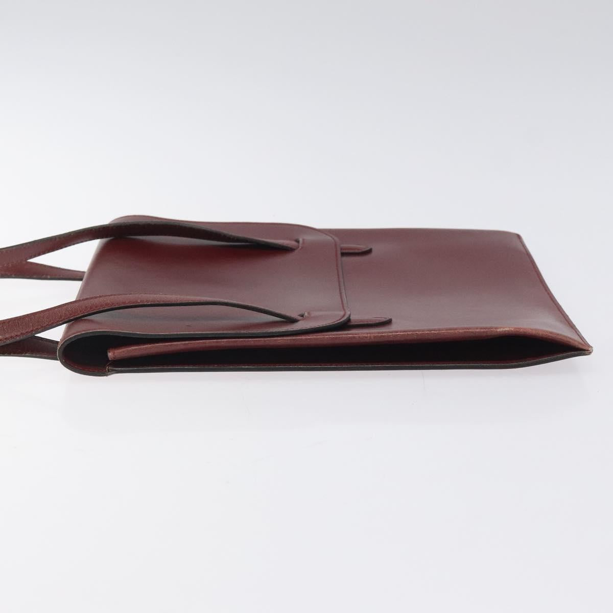 HERMES Shoulder Bag Leather Red Auth bs24478