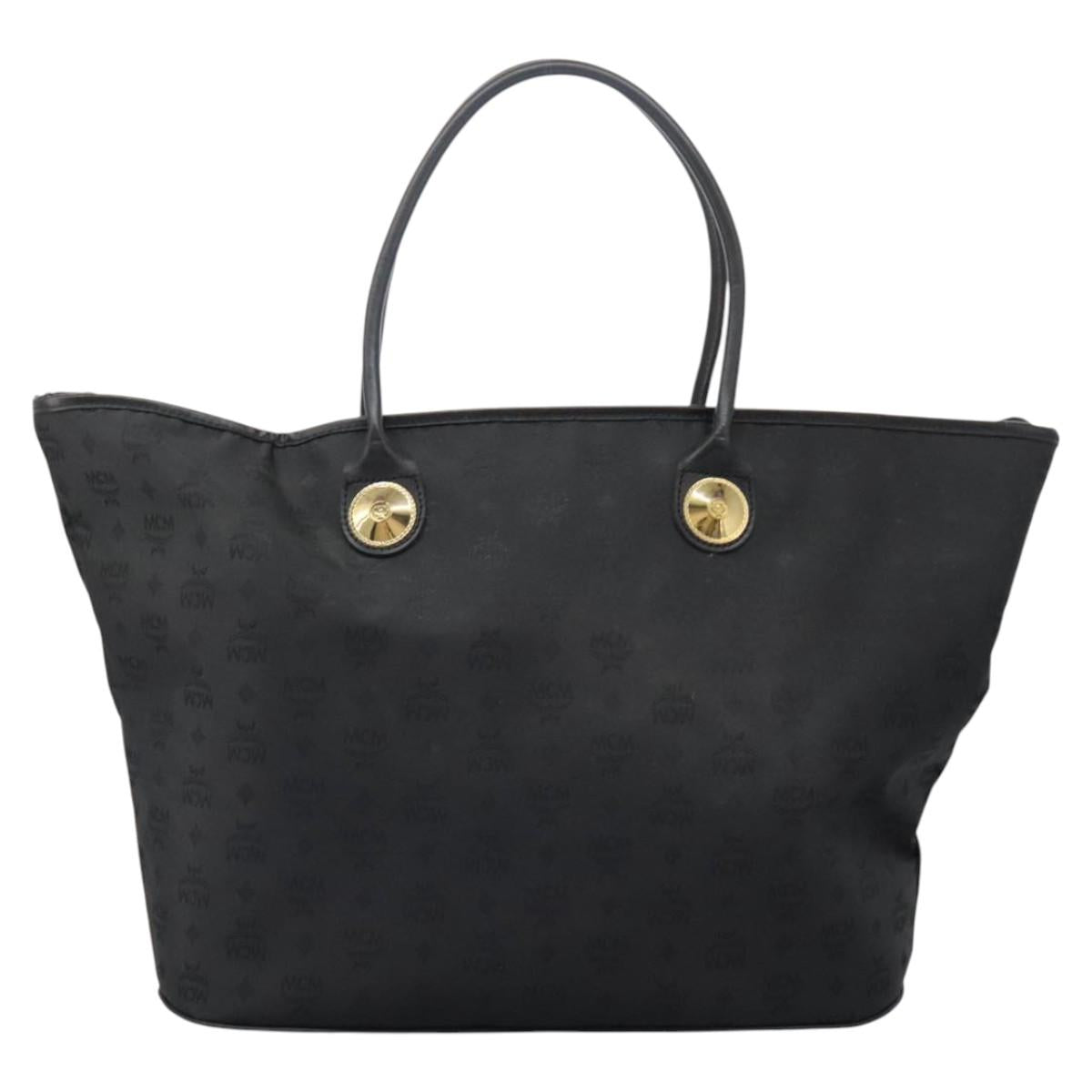 MCM Tote Bag Nylon Black Auth bs24480