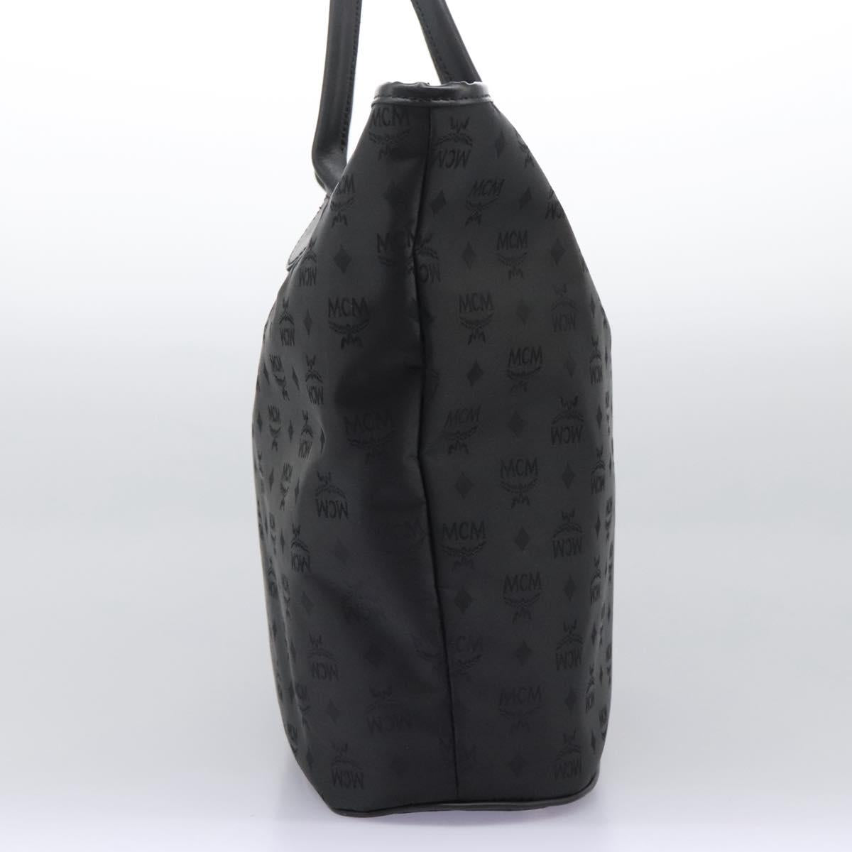 MCM Tote Bag Nylon Black Auth bs24480