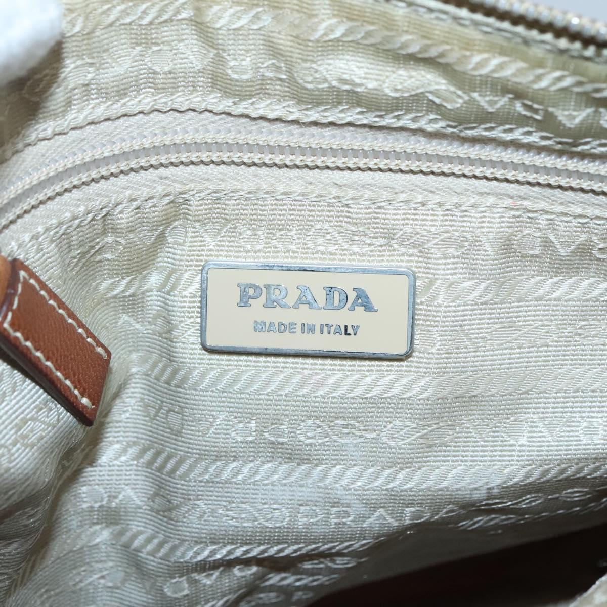 PRADA Shoulder Bag Nylon Orange Silver Auth bs24487