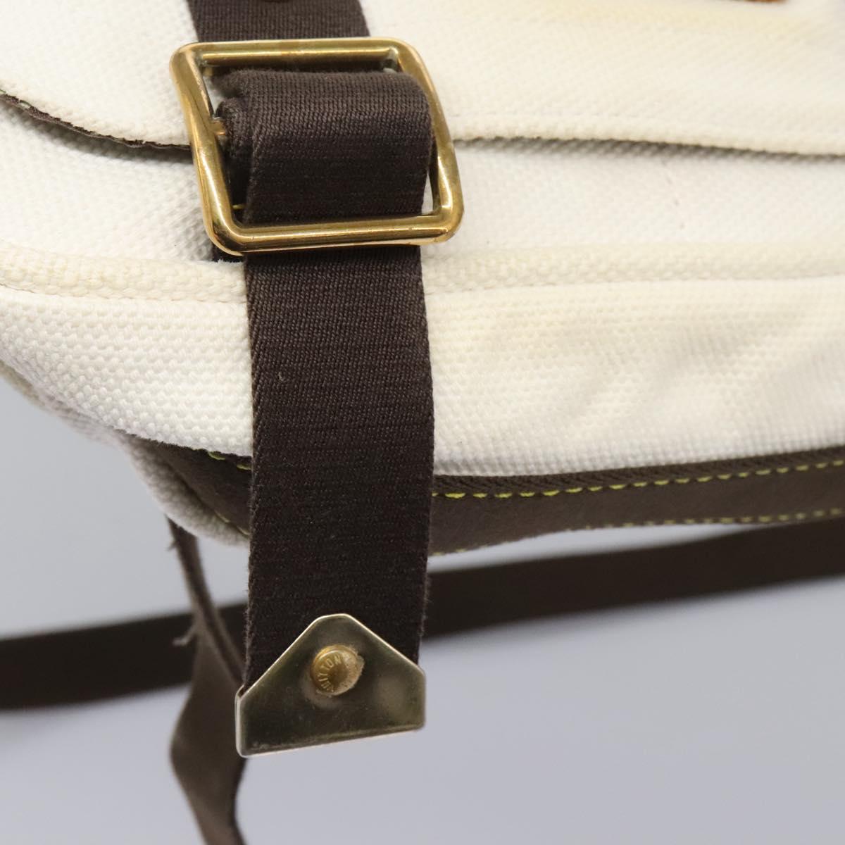 LOUIS VUITTON Antigua Buzas PM Shoulder Bag Canvas White M40042 Auth bs24492