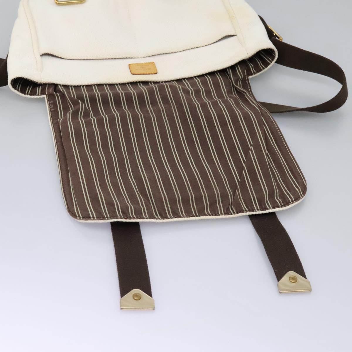 LOUIS VUITTON Antigua Buzas PM Shoulder Bag Canvas White M40042 Auth bs24492