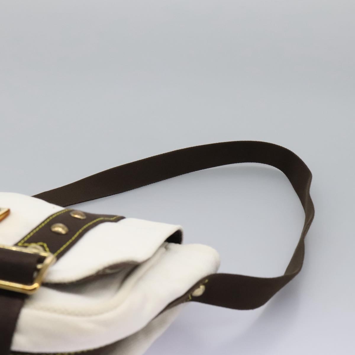 LOUIS VUITTON Antigua Buzas PM Shoulder Bag Canvas White M40042 Auth bs24492
