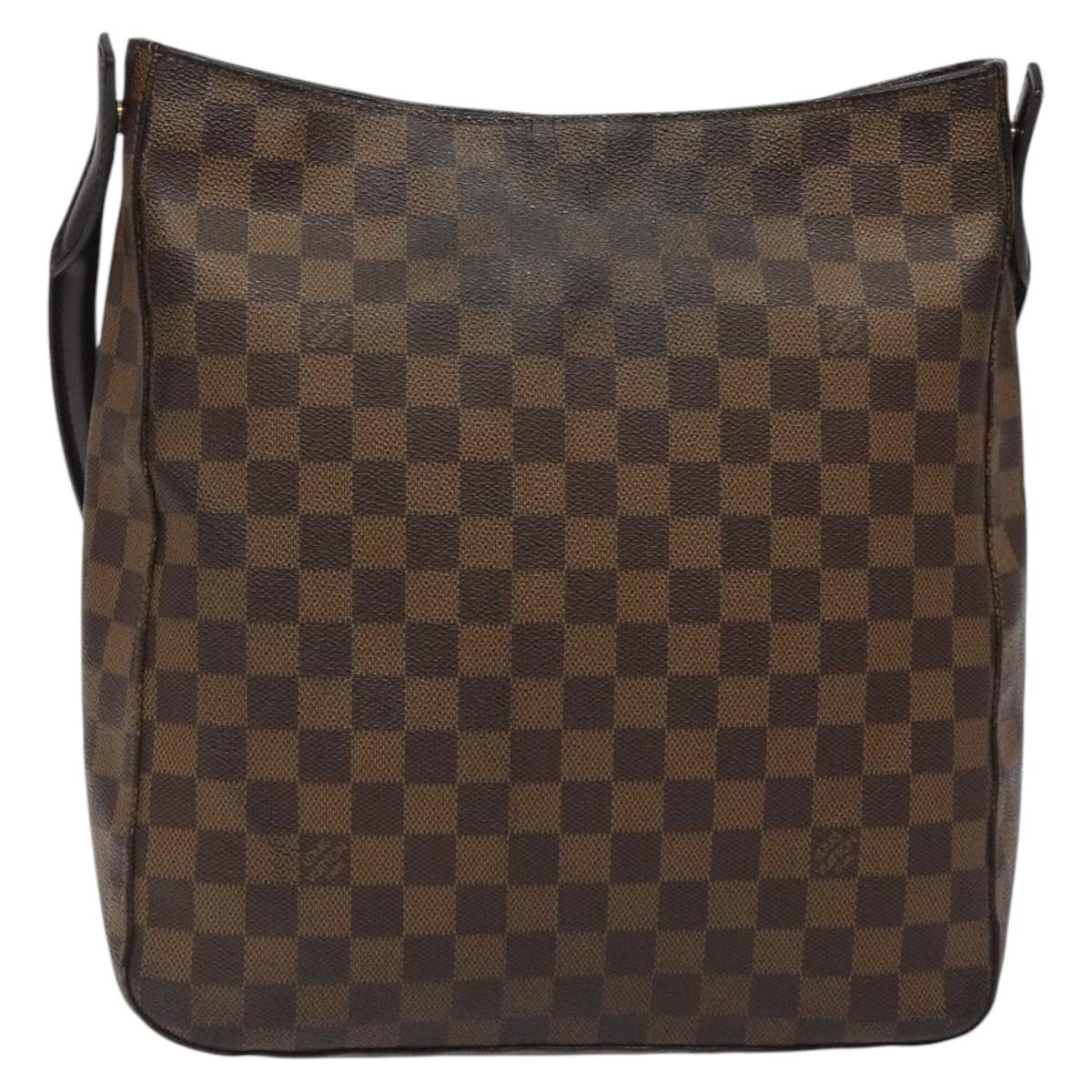 LOUIS VUITTON Damier Ebene Looping GM Shoulder Bag N51144 LV Auth bs24504