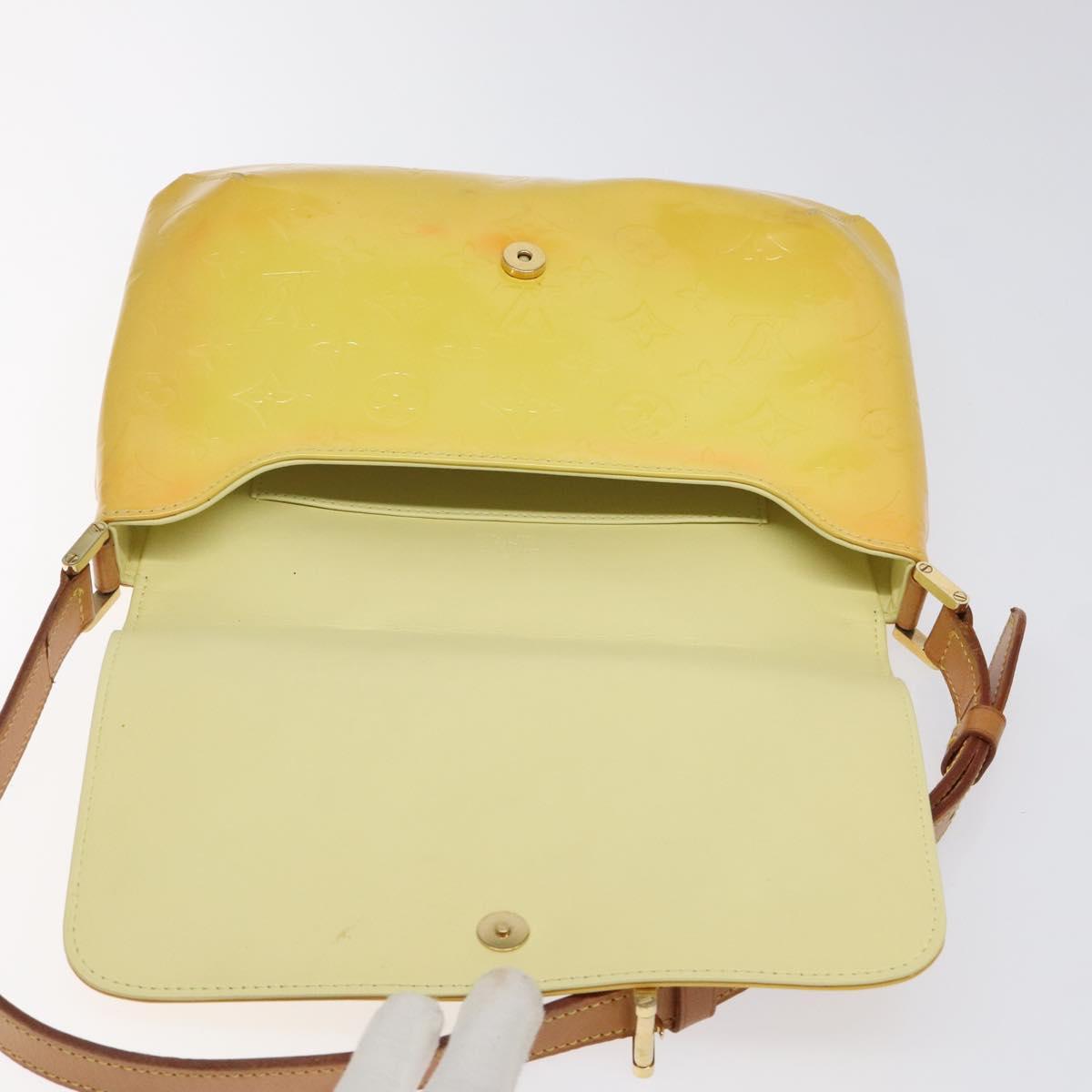 LOUIS VUITTON Monogram Vernis Thompson Street Bag Yellow M91071 LV Auth bs24506